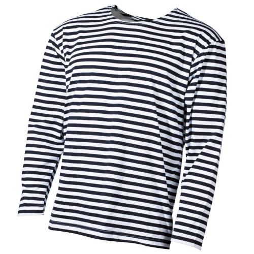 MFH Russian Navy shirt, white-blue, long sleeve, summer
